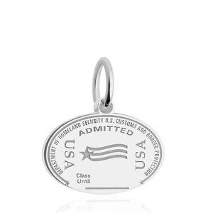 New, Jet Set Candy USA passport charm. Sterling silver.